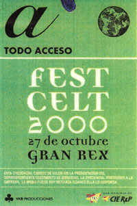 10/27/2000 Gran Rex Buenos Aires Argentina All Access pass