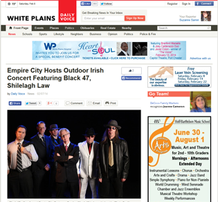 Empire City Hosts Outdoor Irish Concert Featuring Black 47, Shilelagh Law | The White Plains Daily Voice