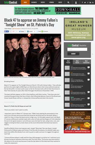3/7/2014 Black 47 to apprear on Jimmy Fallon's 'Tonight Show' on St. Patrick's Day - IrishCentral.com