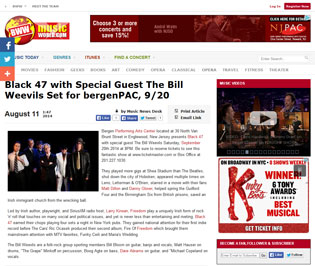 8/11/2014 Black 47 with Special Guest The Bill Weevils Set for bergenPAC, 9/20 - BWWMusicWorld