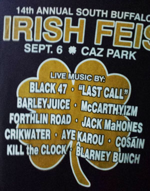 9/6/2014 South Buffalo, NY South Buffalo Irish Festival T-shirt