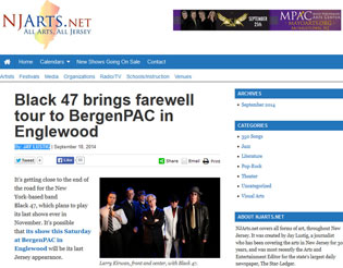 9/18/2014 Black 47 brings farewell tour to BergenPAC in Englewood