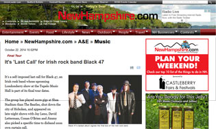 10/22/2014 It's 'Last Call' for Irish rock band Black 47 | New Hampshire Music