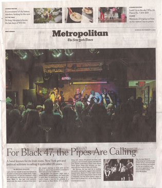 11/9/2014 New York Times Metropolitan Section For Black 47, the Pipes Are Calling