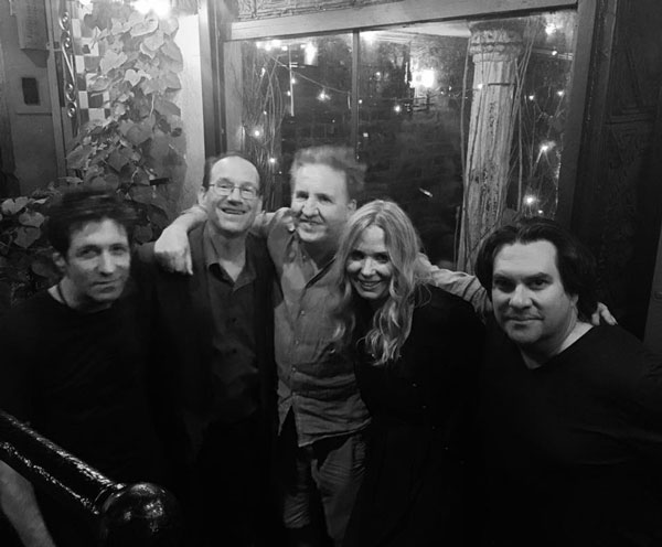 Outside Scratchers after the gig. Mark Brotter, Fred Parcells, Pierce Turner, Andriette Redmann and John Rokosny 7/21/2016