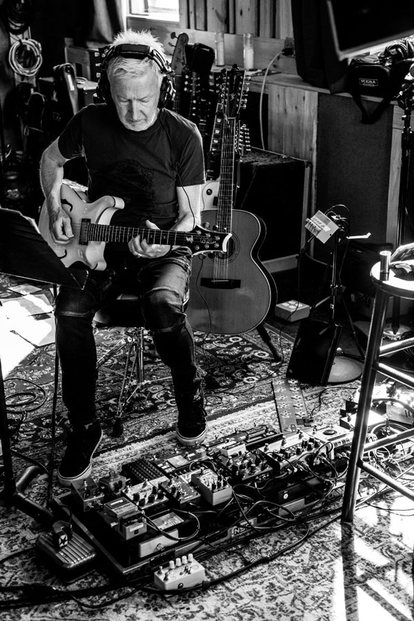 Gerry Leonard during the recording sessions for Pierce Turner's album 'Terrible Good' 2021